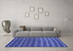 Machine Washable Oriental Blue Modern Rug in a Living Room, wshabs5028blu