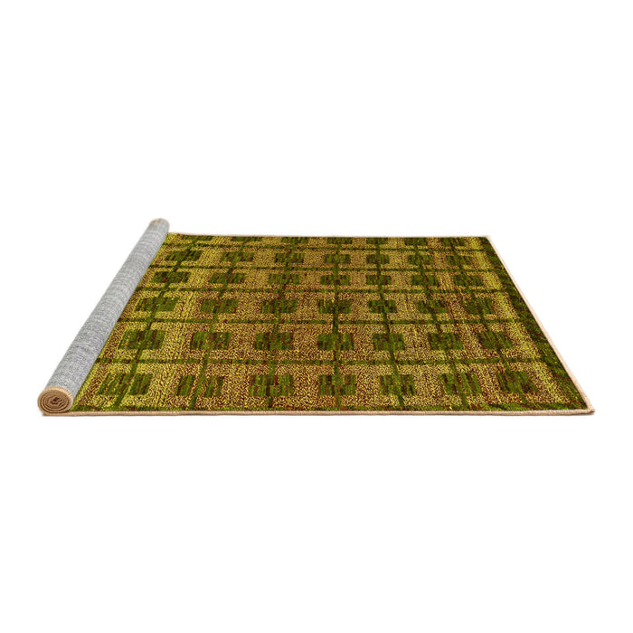 Sideview of Machine Washable Oriental Yellow Modern Rug, wshabs5028yw