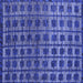 Square Machine Washable Oriental Blue Modern Rug, wshabs5028blu