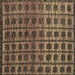 Square Machine Washable Oriental Brown Modern Rug, wshabs5028brn