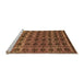 Sideview of Machine Washable Oriental Orange Modern Area Rugs, wshabs5028org