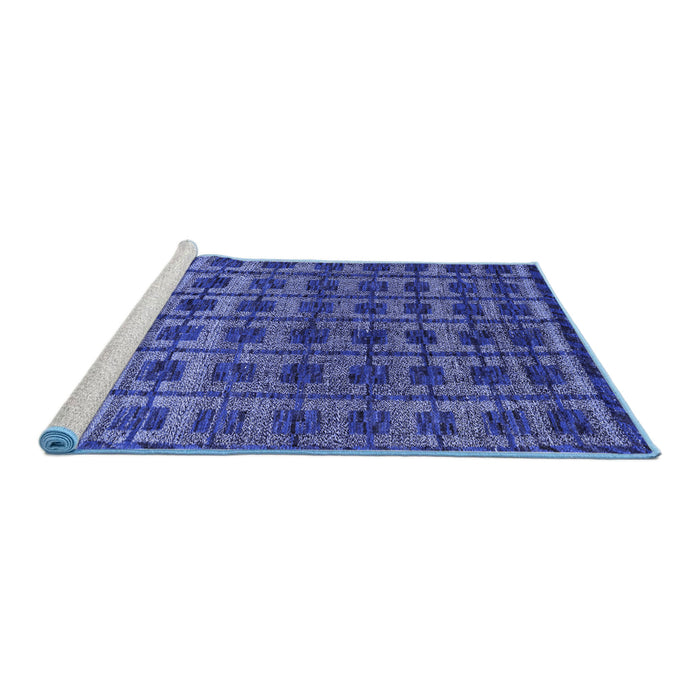 Sideview of Machine Washable Oriental Blue Modern Rug, wshabs5028blu