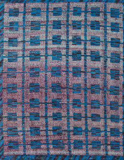 Abstract Light Purple Blue Oriental Rug, abs5028