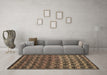 Machine Washable Oriental Brown Modern Rug in a Living Room,, wshabs5028brn