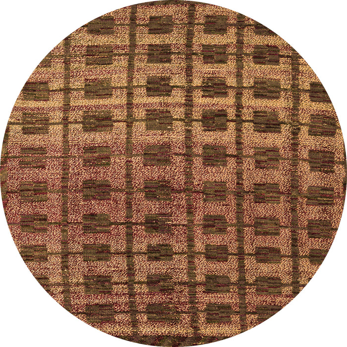 Round Oriental Orange Modern Rug, abs5028org