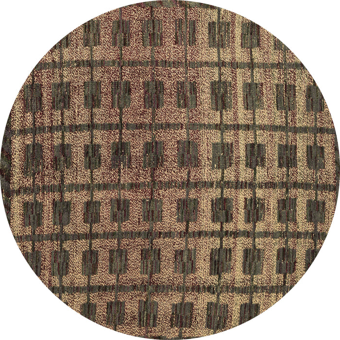 Round Oriental Brown Modern Rug, abs5028brn