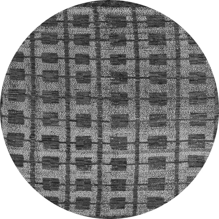 Round Machine Washable Oriental Gray Modern Rug, wshabs5028gry