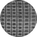 Round Machine Washable Oriental Gray Modern Rug, wshabs5028gry