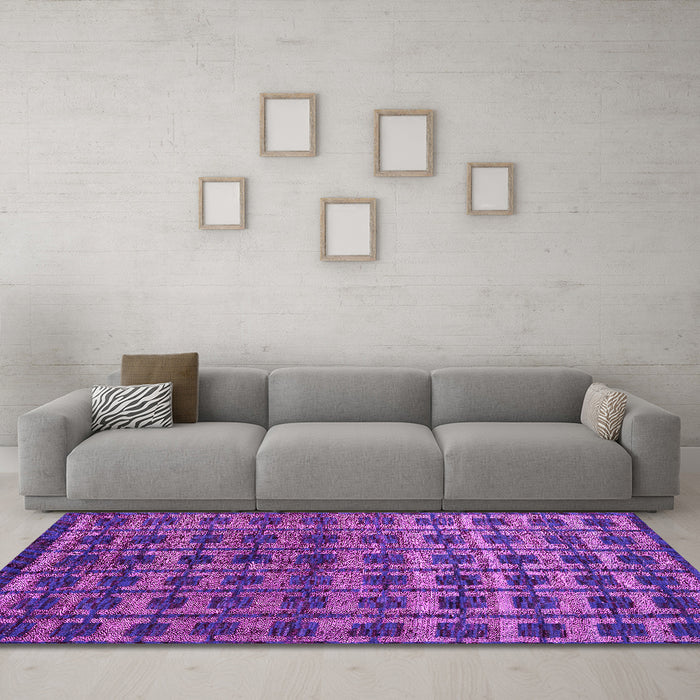 Machine Washable Oriental Pink Modern Rug in a Living Room, wshabs5028pnk