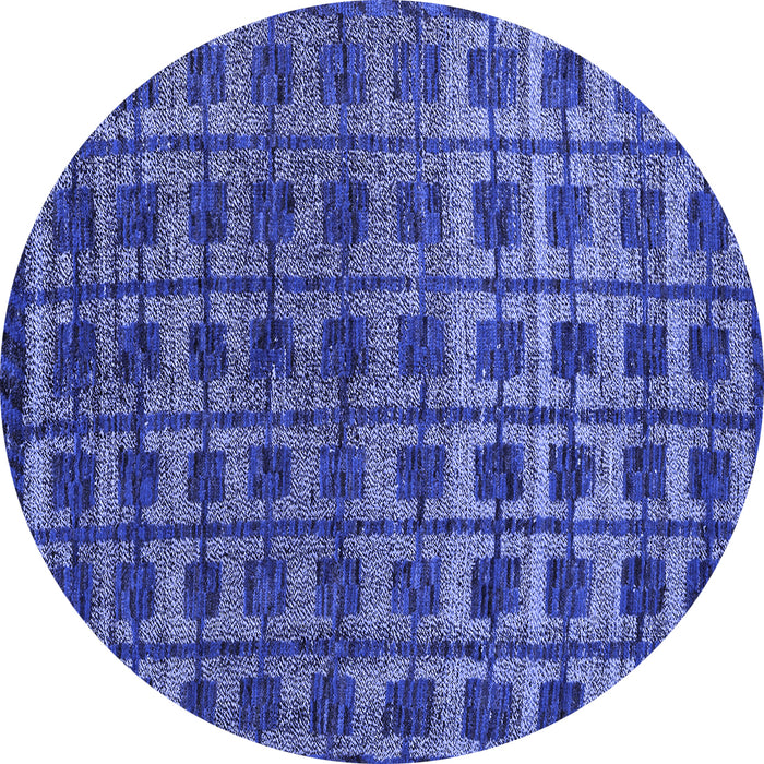 Round Machine Washable Oriental Blue Modern Rug, wshabs5028blu