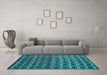Machine Washable Oriental Turquoise Modern Area Rugs in a Living Room,, wshabs5028turq