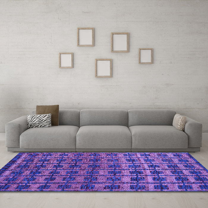 Machine Washable Oriental Purple Modern Area Rugs in a Living Room, wshabs5028pur