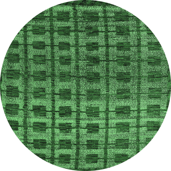 Round Oriental Emerald Green Modern Rug, abs5028emgrn