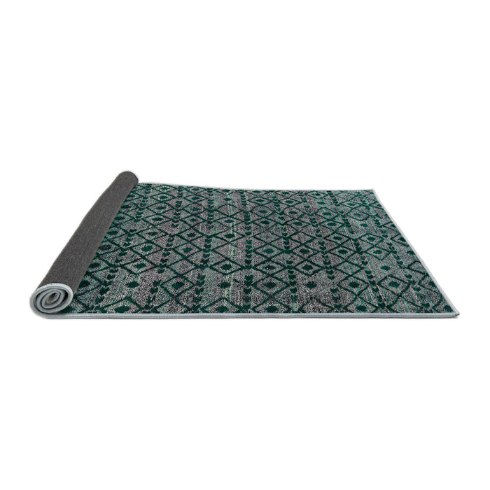 Sideview of Abstract Cadet Blue Green Oriental Rug, abs5029