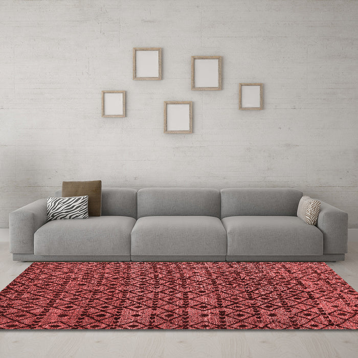 Modern Red Washable Rugs
