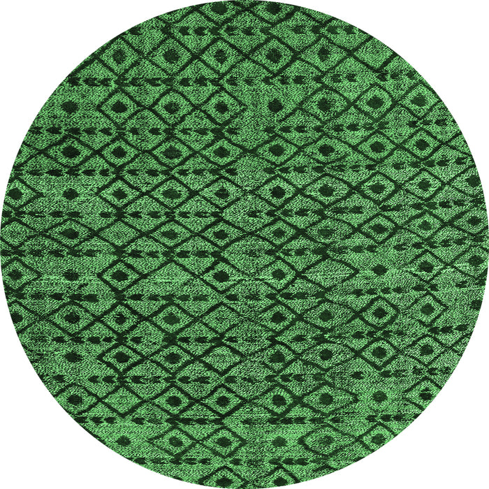 Round Oriental Emerald Green Modern Rug, abs5029emgrn