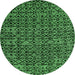 Round Oriental Emerald Green Modern Rug, abs5029emgrn