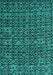 Machine Washable Oriental Turquoise Modern Area Rugs, wshabs5029turq