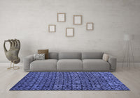 Machine Washable Oriental Blue Modern Rug, wshabs5029blu