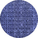 Round Machine Washable Oriental Blue Modern Rug, wshabs5029blu