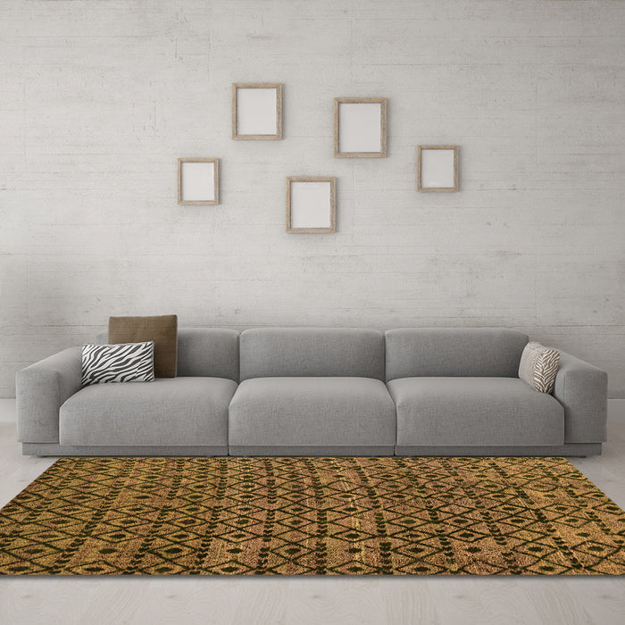 Machine Washable Oriental Orange Modern Area Rugs in a Living Room, wshabs5029org