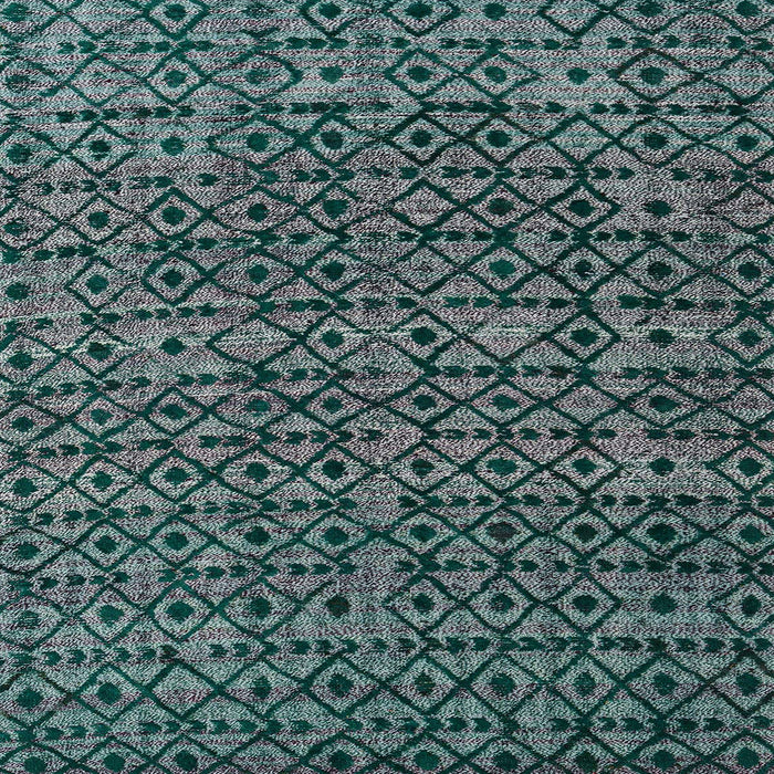 Square Abstract Cadet Blue Green Oriental Rug, abs5029