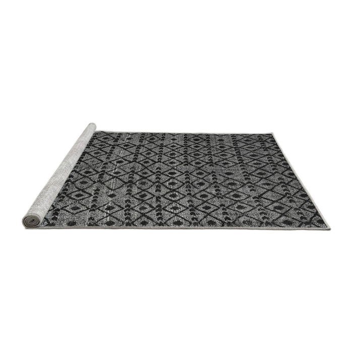Sideview of Machine Washable Oriental Gray Modern Rug, wshabs5029gry
