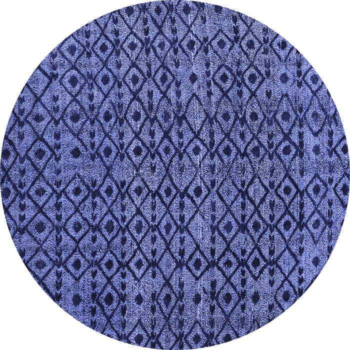 Round Oriental Blue Modern Rug, abs5029blu