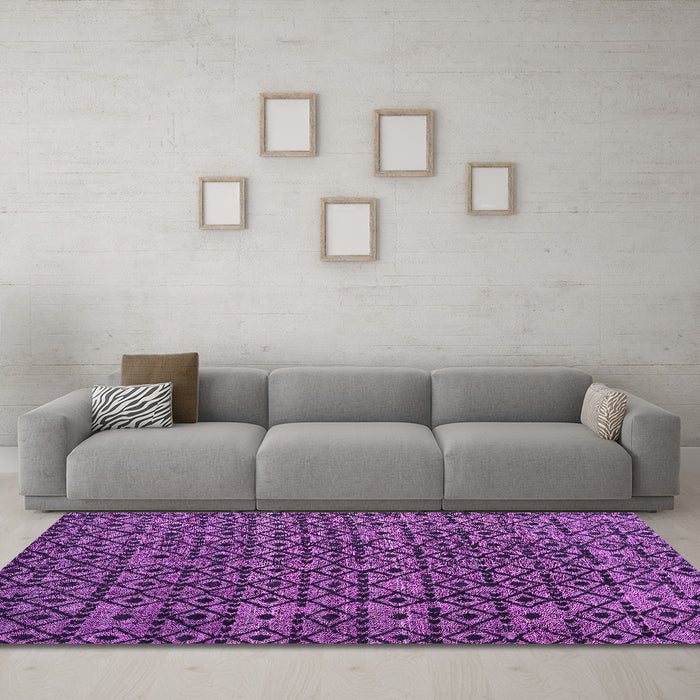 Machine Washable Oriental Pink Modern Rug in a Living Room, wshabs5029pnk