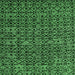 Square Machine Washable Oriental Emerald Green Modern Area Rugs, wshabs5029emgrn