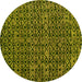 Round Oriental Yellow Modern Rug, abs5029yw