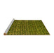 Sideview of Machine Washable Oriental Yellow Modern Rug, wshabs5029yw