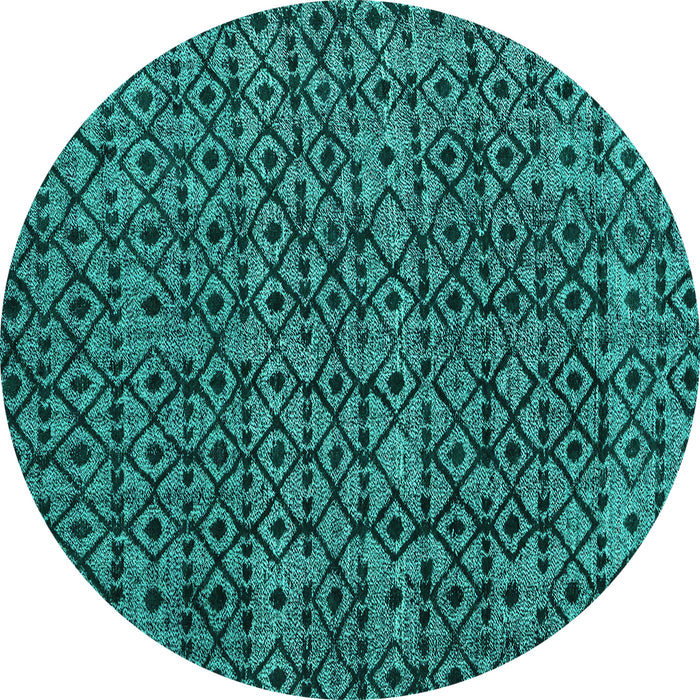 Round Oriental Turquoise Modern Rug, abs5029turq