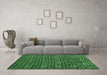 Machine Washable Oriental Emerald Green Modern Area Rugs in a Living Room,, wshabs5029emgrn