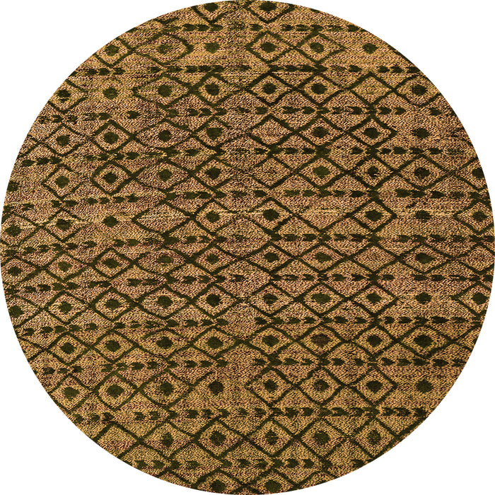Round Oriental Orange Modern Rug, abs5029org