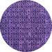 Round Machine Washable Oriental Purple Modern Area Rugs, wshabs5029pur