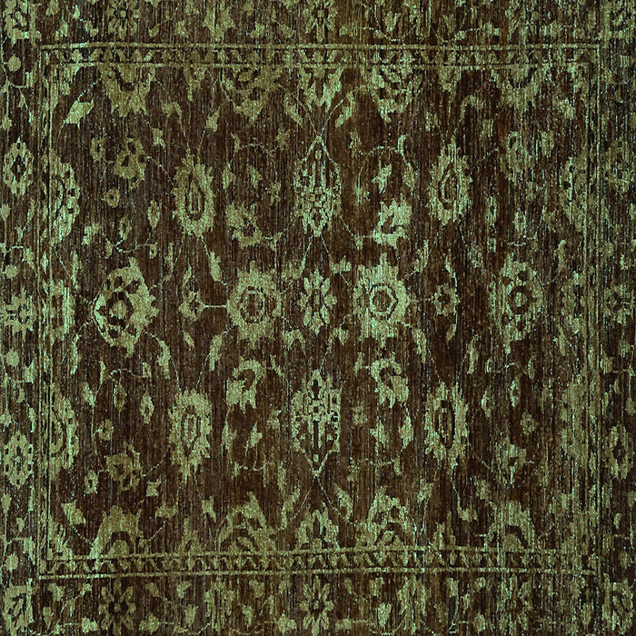 Square Oriental Turquoise Traditional Rug, abs502turq