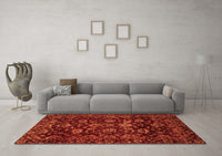 Machine Washable Oriental Orange Traditional Rug, wshabs502org