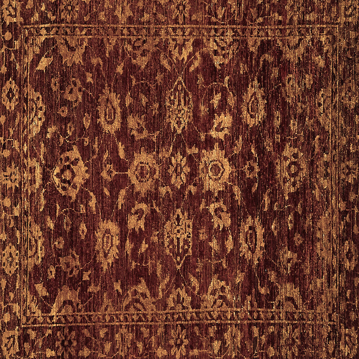 Square Oriental Brown Traditional Rug, abs502brn