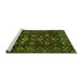 Sideview of Machine Washable Oriental Green Traditional Area Rugs, wshabs502grn