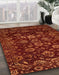 Abstract Red Oriental Rug in Family Room, abs502