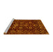 Sideview of Machine Washable Oriental Yellow Traditional Rug, wshabs502yw