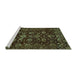 Sideview of Machine Washable Oriental Turquoise Traditional Area Rugs, wshabs502turq