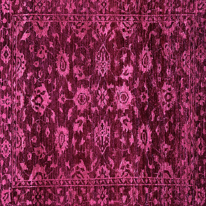 Square Machine Washable Oriental Pink Traditional Rug, wshabs502pnk