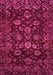 Machine Washable Oriental Pink Traditional Rug, wshabs502pnk