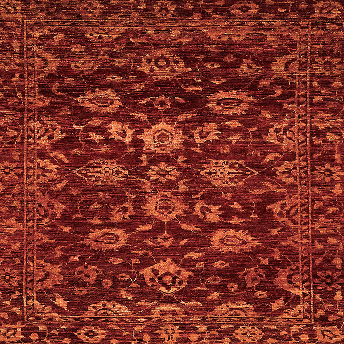 Square Oriental Orange Traditional Rug, abs502org