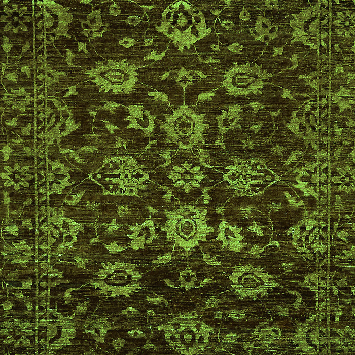 Machine Washable Oriental Green Traditional Area Rugs, wshabs502grn