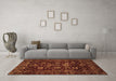 Machine Washable Oriental Brown Traditional Rug in a Living Room,, wshabs502brn