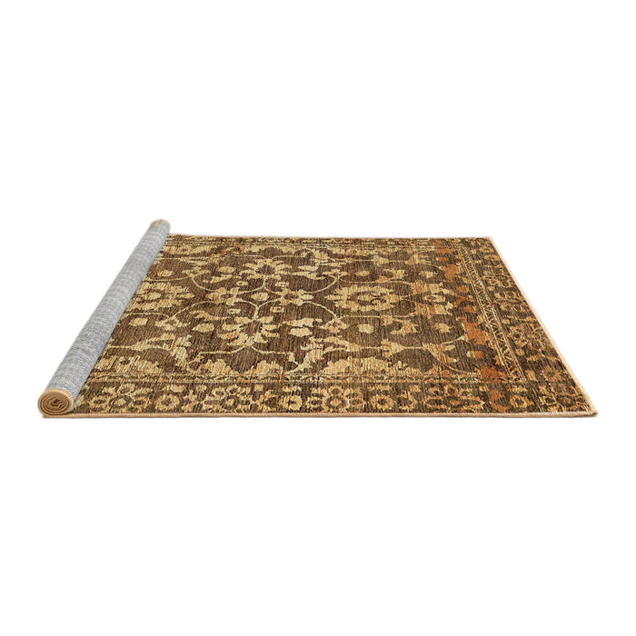 Sideview of Machine Washable Abstract Orange Rug, wshabs503