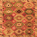 Square Machine Washable Oriental Orange Modern Area Rugs, wshabs5030org